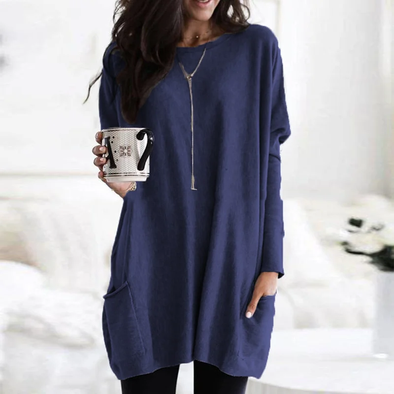 Lara - Long Sleeve Tunic with Pockets