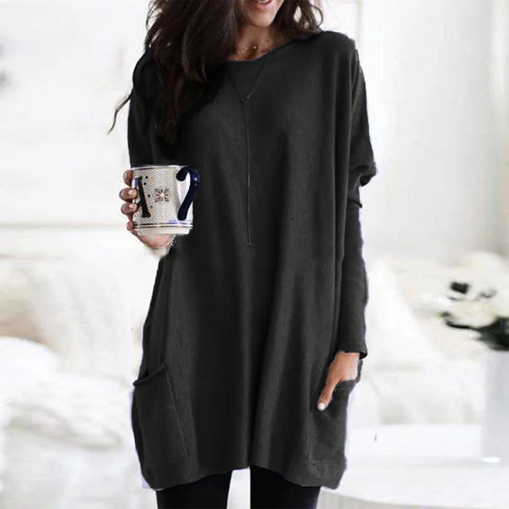 Lara - Long Sleeve Tunic with Pockets