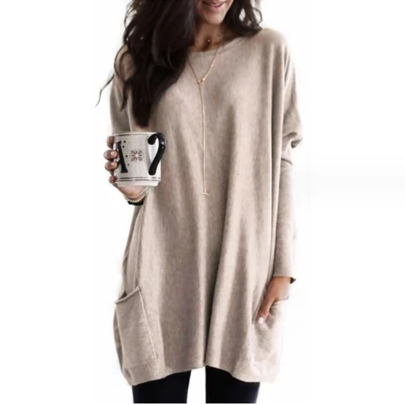 Lara - Long Sleeve Tunic with Pockets