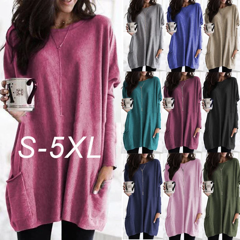 Lara - Long Sleeve Tunic with Pockets