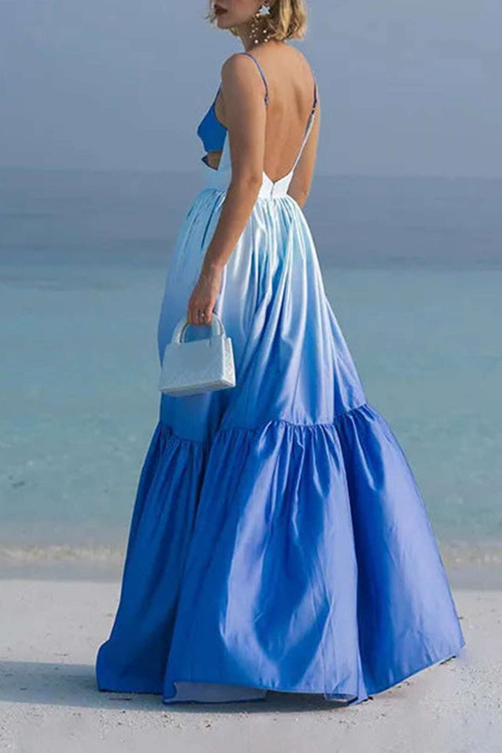 Carmen - Ombre Cut-Out Backless Maxi Dress