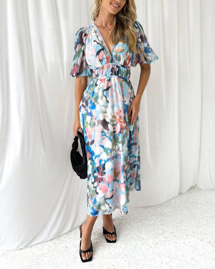 Eloise - Elegant Floral Midi Dress