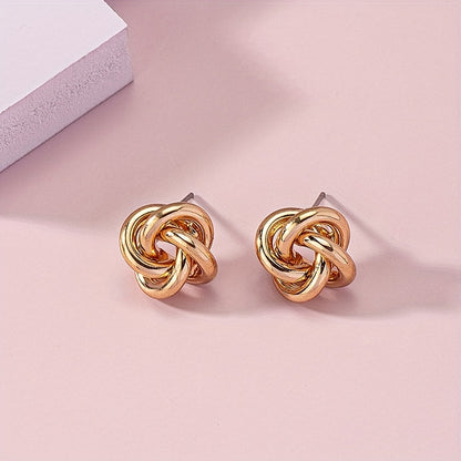 Jasmine - Vintage Twisted Metal Knot Stud Earrings