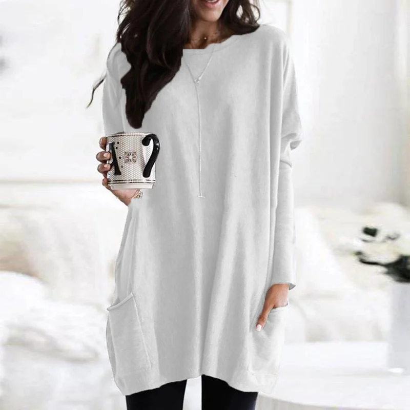 Lara - Long Sleeve Tunic with Pockets