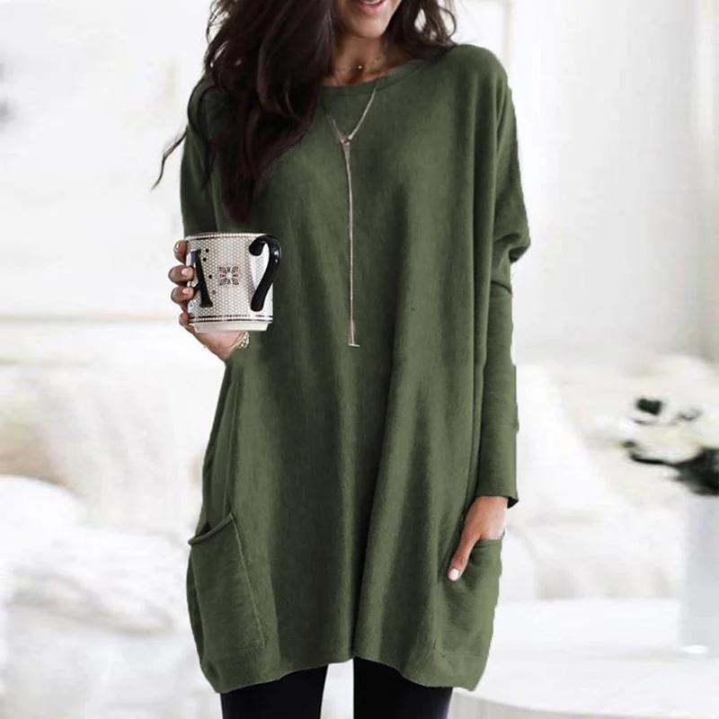 Lara - Long Sleeve Tunic with Pockets