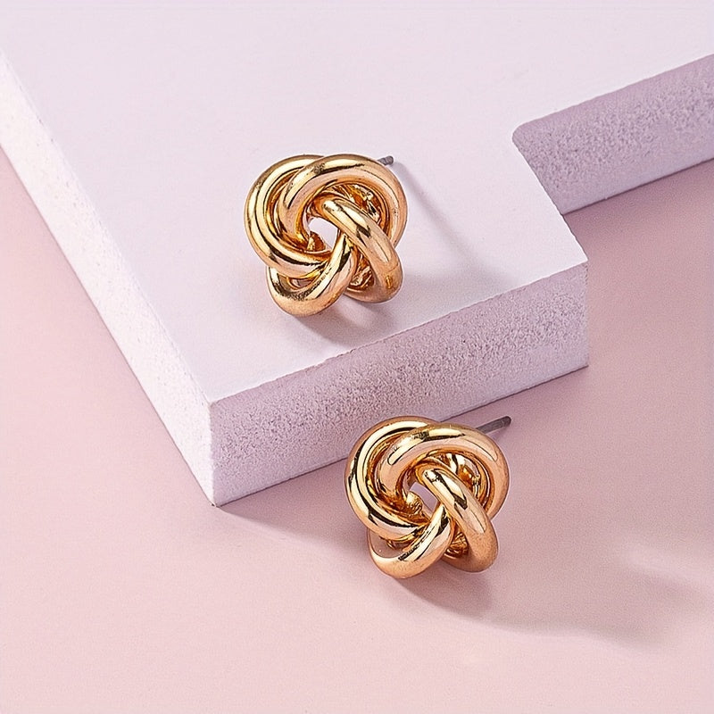 Jasmine - Vintage Twisted Metal Knot Stud Earrings