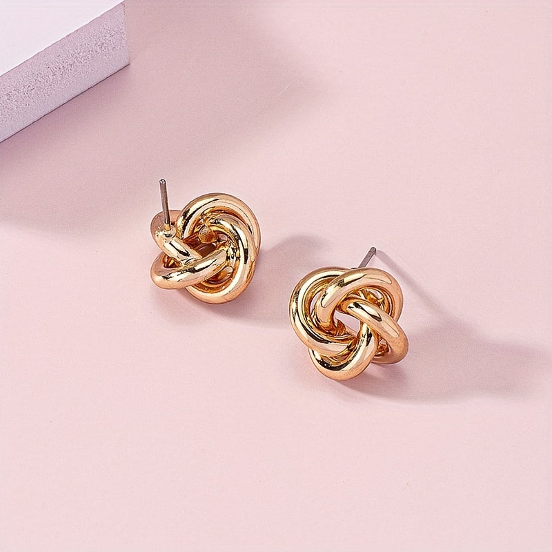 Jasmine - Vintage Twisted Metal Knot Stud Earrings