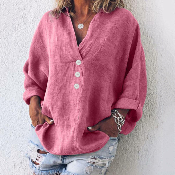 Avery - Stylish Cotton-Linen Pullover