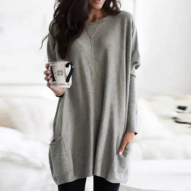 Lara - Long Sleeve Tunic with Pockets