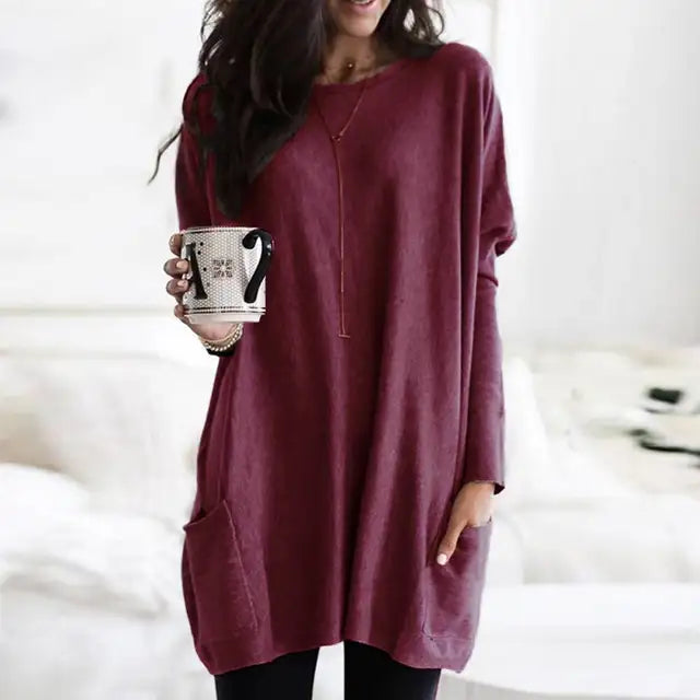 Lara - Long Sleeve Tunic with Pockets