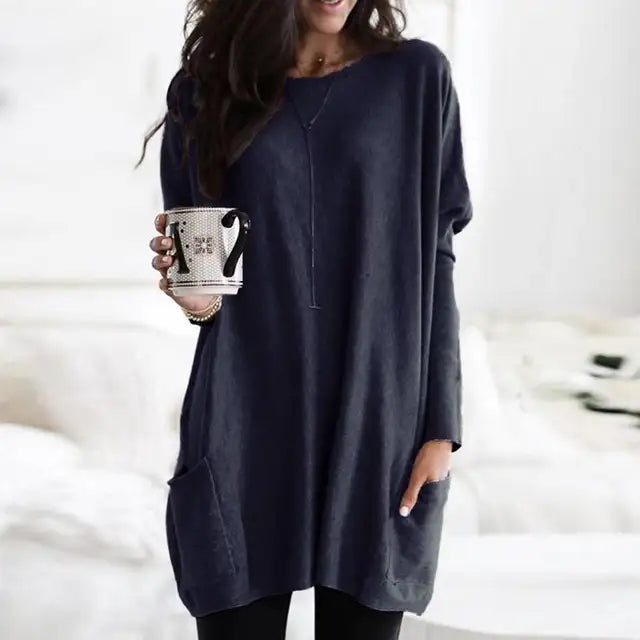 Lara - Long Sleeve Tunic with Pockets