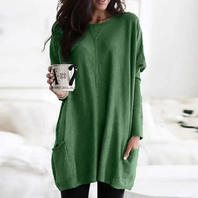 Lara - Long Sleeve Tunic with Pockets