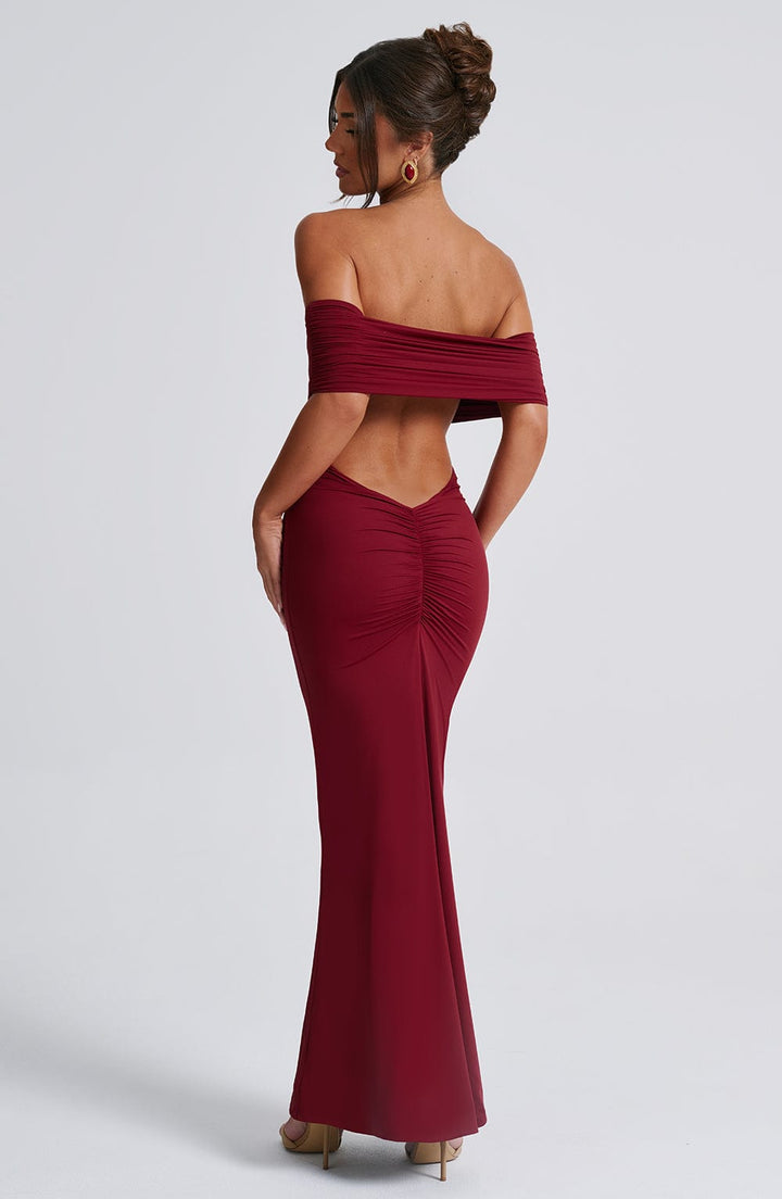 Tricia - Burgundy Maxi Dress