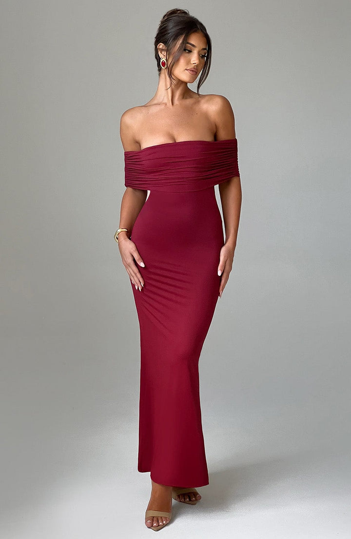 Tricia - Burgundy Maxi Dress