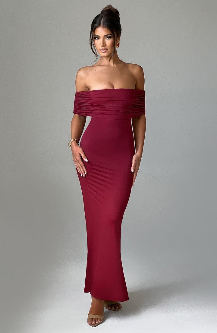 Tricia - Burgundy Maxi Dress