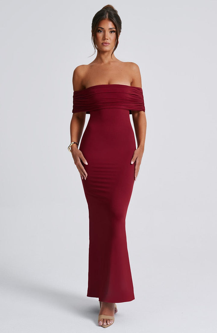 Tricia - Burgundy Maxi Dress