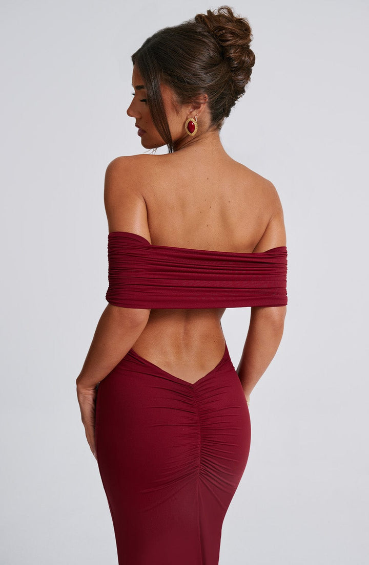 Tricia - Burgundy Maxi Dress