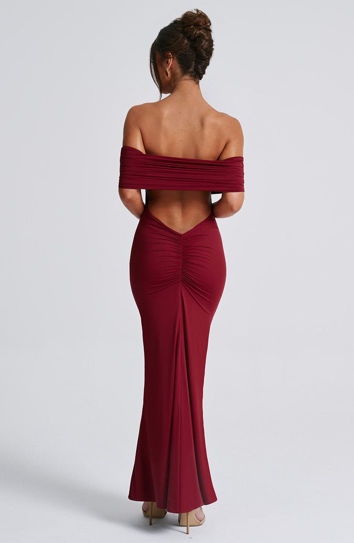 Tricia - Burgundy Maxi Dress