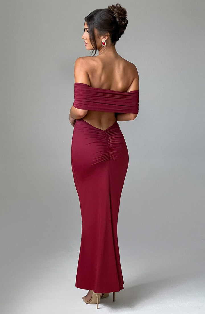 Tricia - Burgundy Maxi Dress