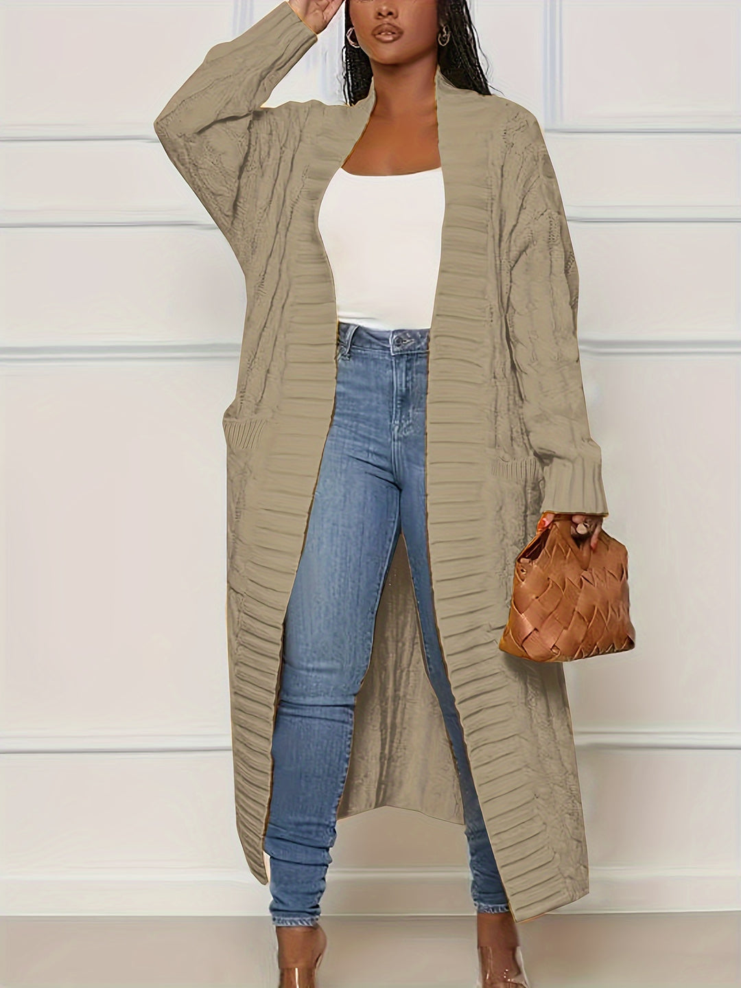 Judy - Cozy Plus Size Cable Knit Cardigan