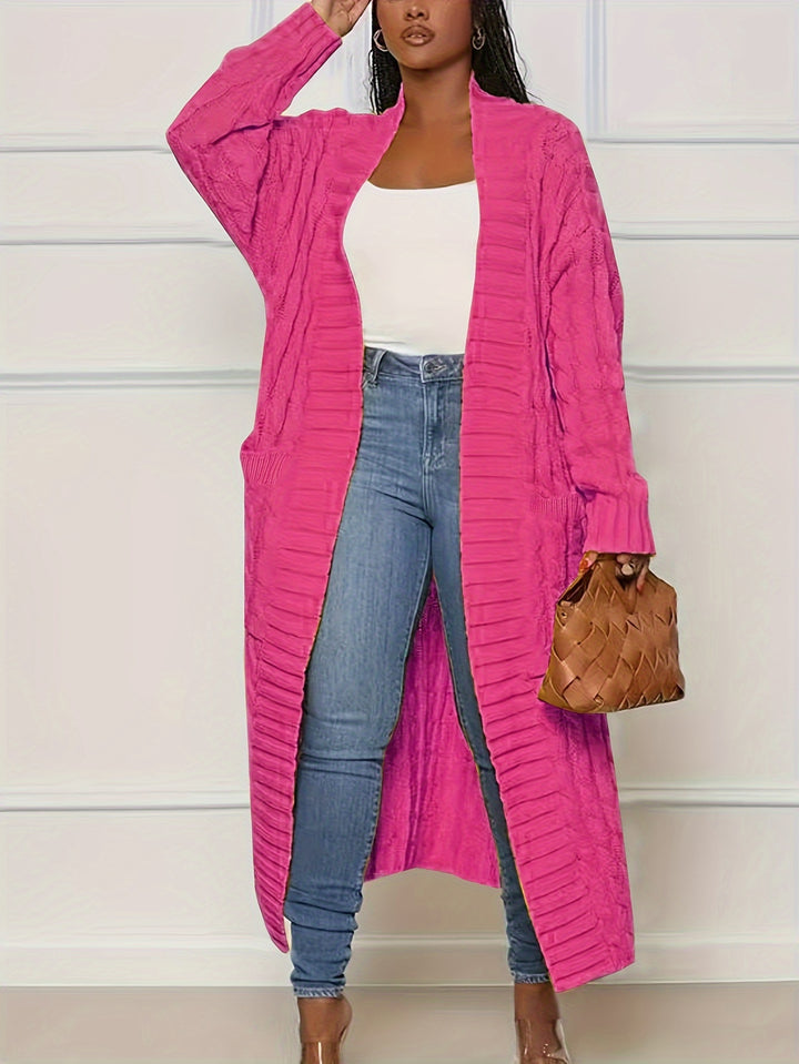 Judy - Cozy Plus Size Cable Knit Cardigan