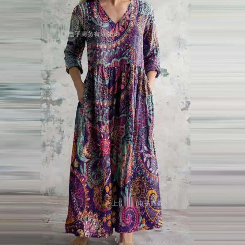 Romy - Elegant Retro Maxi Dress