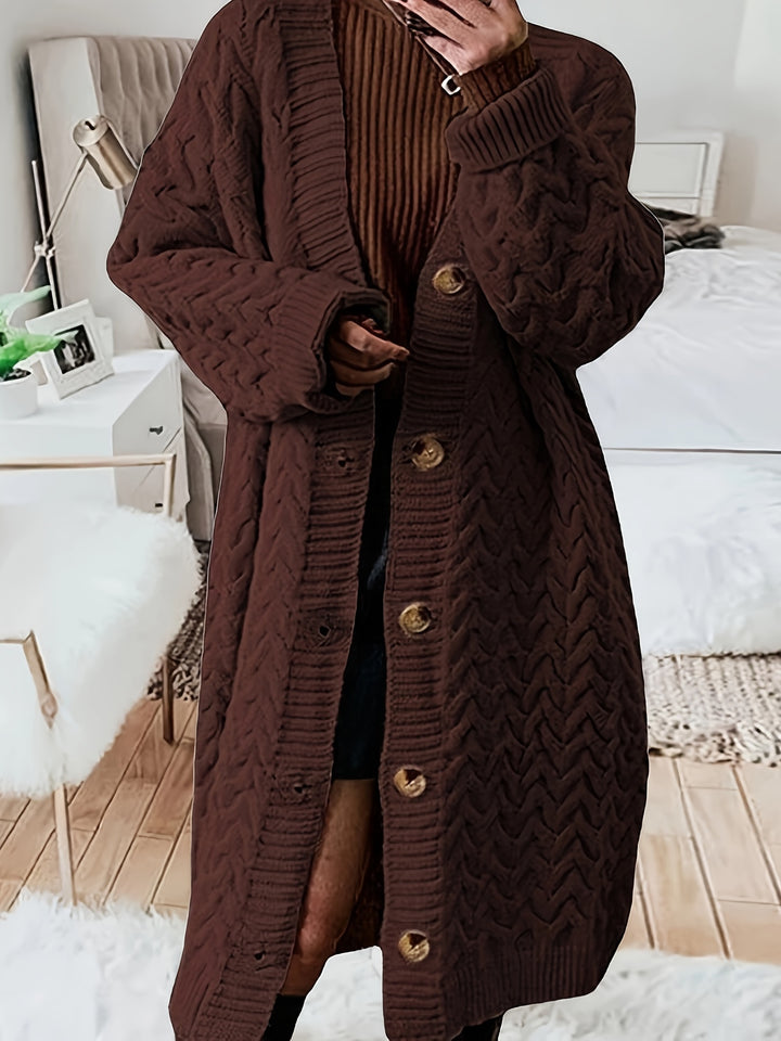 Evelyn - Chic Plus Size Cozy Cable Knit Cardigan