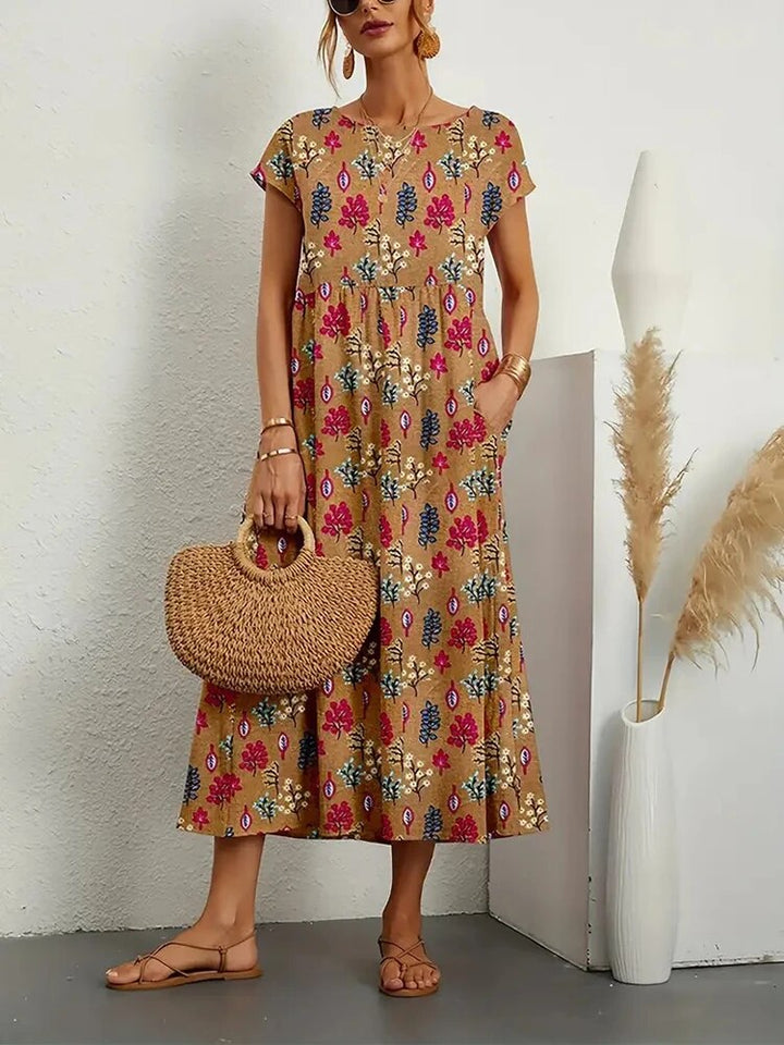 Tansy - Ethereal Floral Dress with Tummy Coverage